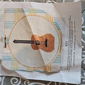 Fun Counted cross-stitch GUITAR kit by Country Living- NWOT